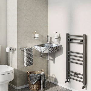 Calacatta Viola marble wall-mount corner bathroom sink, 12x12x6, white with dark veining.