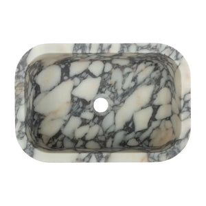 Calacatta Viola marble rectangular wall-mount bathroom sink with center drain Villohome
