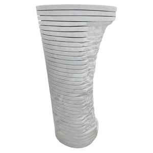 Carrara White Marble Pedestal Sink by Villohome; stand-alone bathroom sink, 36 inches tall