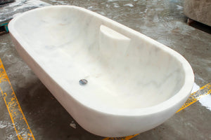 Bathtub Villohome Bianco Carrara white marble, hand-carved from solid block