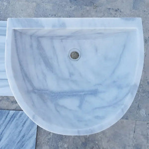 Natural Stone Carrara White marble wall-mount bathroom sink by Villohome