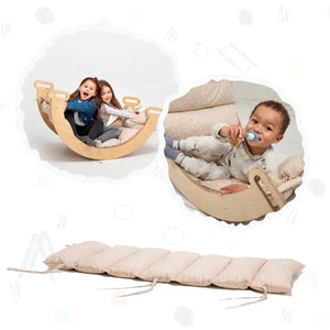 Cushion for Climbing Arch & Rocker Balance by Goodevas, beige braided balance cushions.