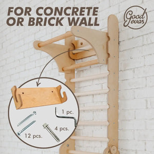 Gym Addition to the Climbing Ladders by Goodevas; wooden baby activity ladder accessory with mounting hardware