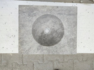 Rectangular bathroom vanity top in Tundra Grey marble (honed) with round sink