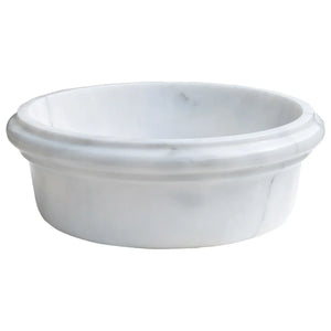 Carrara White Marble Vanity Sink, round stone bathroom sink