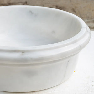Carrara white marble round vanity sink by Villohome