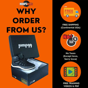 Jump 99 Plyometric Strength Training Shoes by HoopsKing, black high-top sneakers in a box