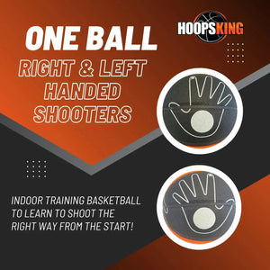 HoopsKing Hands On Shooter Indoor Basketballs (2) with white handprint grip for right and left handed shooters