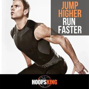 Jump 99 Plyometric Strength Training Shoes by HoopsKing; banner ad featuring an athlete in black athletic wear