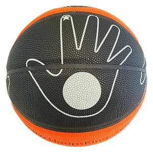 Hands On Shooter Indoor Basketball by HoopsKing, black and orange pebbled ball
