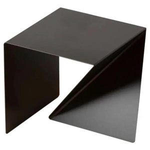 Japanese Style Asymmetrical Metal Coffee Table, black metal finish, modern design