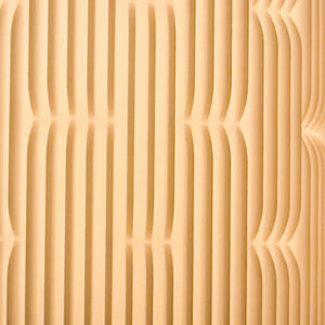 Liunk Table Lamp shade in warm beige with vertical pleated texture by Terra Labs