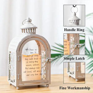 11'' High Memorial Lantern with Automatic Timer, grey decorative candle lantern by JHY DESIGN