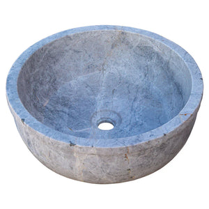 Sirius Silver Marble round blue-gray natural stone bathroom sink for vanity