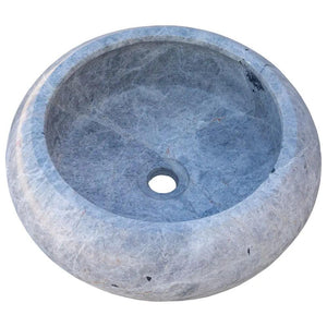 Villohome Sirius Silver Marble round bathroom sink, natural stone, 15.5 in diameter, 6 in height, above-counter vanity