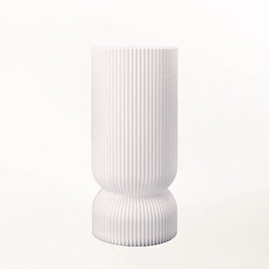 Stance Table Lamp, white ribbed ceramic by Terra Labs