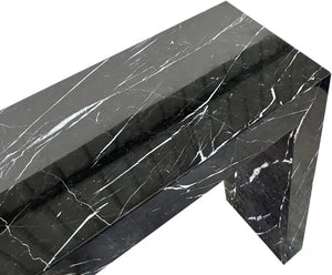 Toros Black Viola Marble Console Table by Villohome, rectangular and polished.