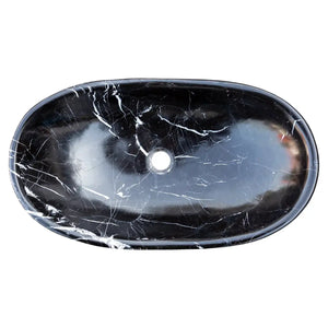Toros black marble oval bathroom sink, above-counter vanity by Villohome
