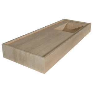 Troia beige travertine rectangular wall-mount bathroom sink by Villohome