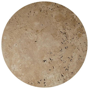 Troia Light Travertine Round Side Table by Villohome, honed finish