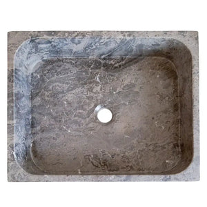 Tundra Gray Marble rectangular above vanity bathroom sink by Villohome