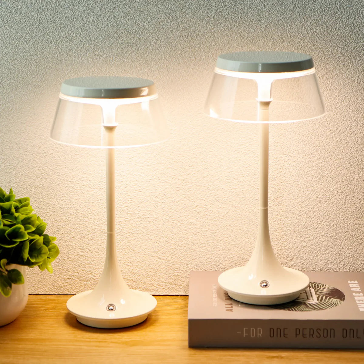 Modern nightstand with drawer storage in a cozy bedroom setup