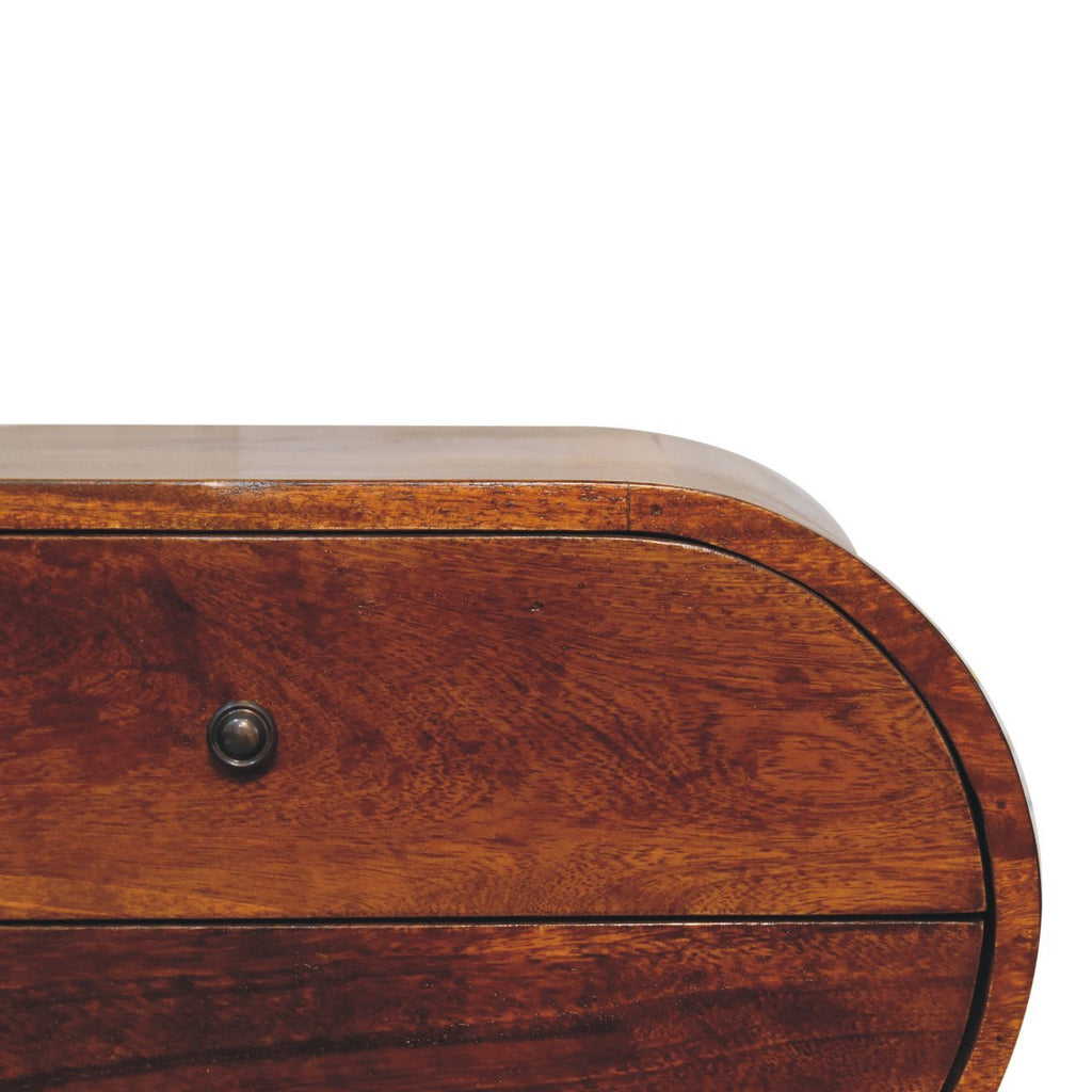 Artisan Furniture Solid Wood Large Chestnut Circular Bedside