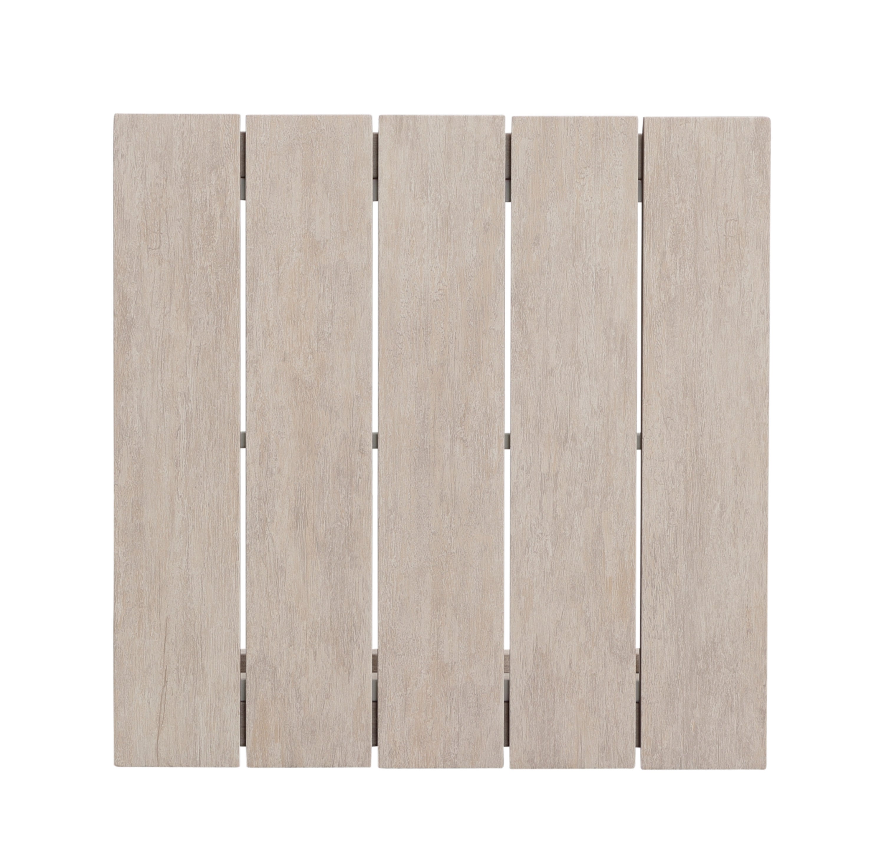 Durable Outdoor End Table - Solid Aluminum Construction, Whitewashed Birch Look - Natural Charm, Adjustable Levelers