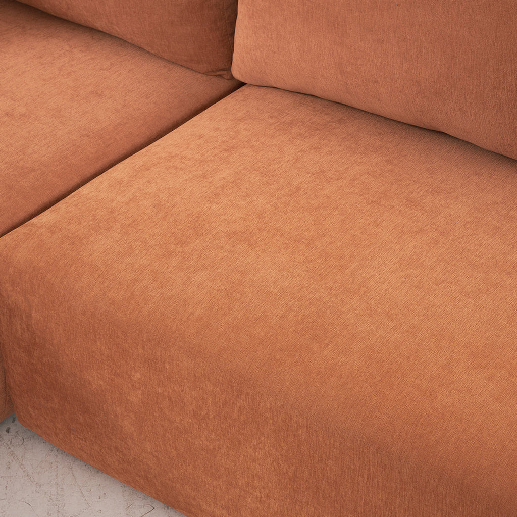 108*68 inch extra-deep modular sofa, cloud sofa, 4-person sofa, sitting and sleeping, living room Chenille modular sofa, no need to assemble, orange