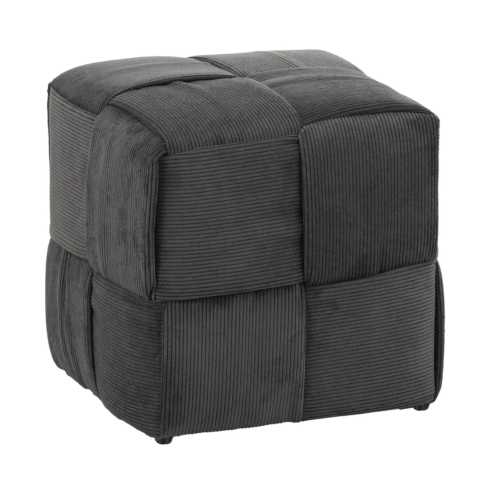 Modern Ottoman Foot Rest With Woven Design