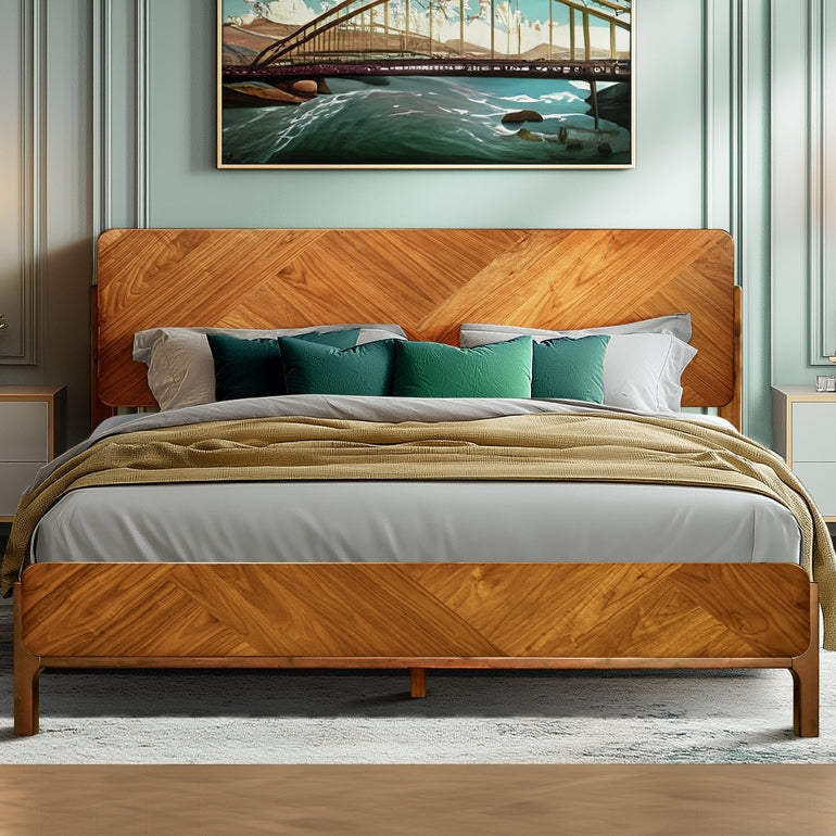Rorns Bifrost Platform Bed Frame With Headboard for Modern Bedrooms