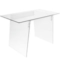 Glacier Contemporary Desk in Clear and Chrome by LumiSource
