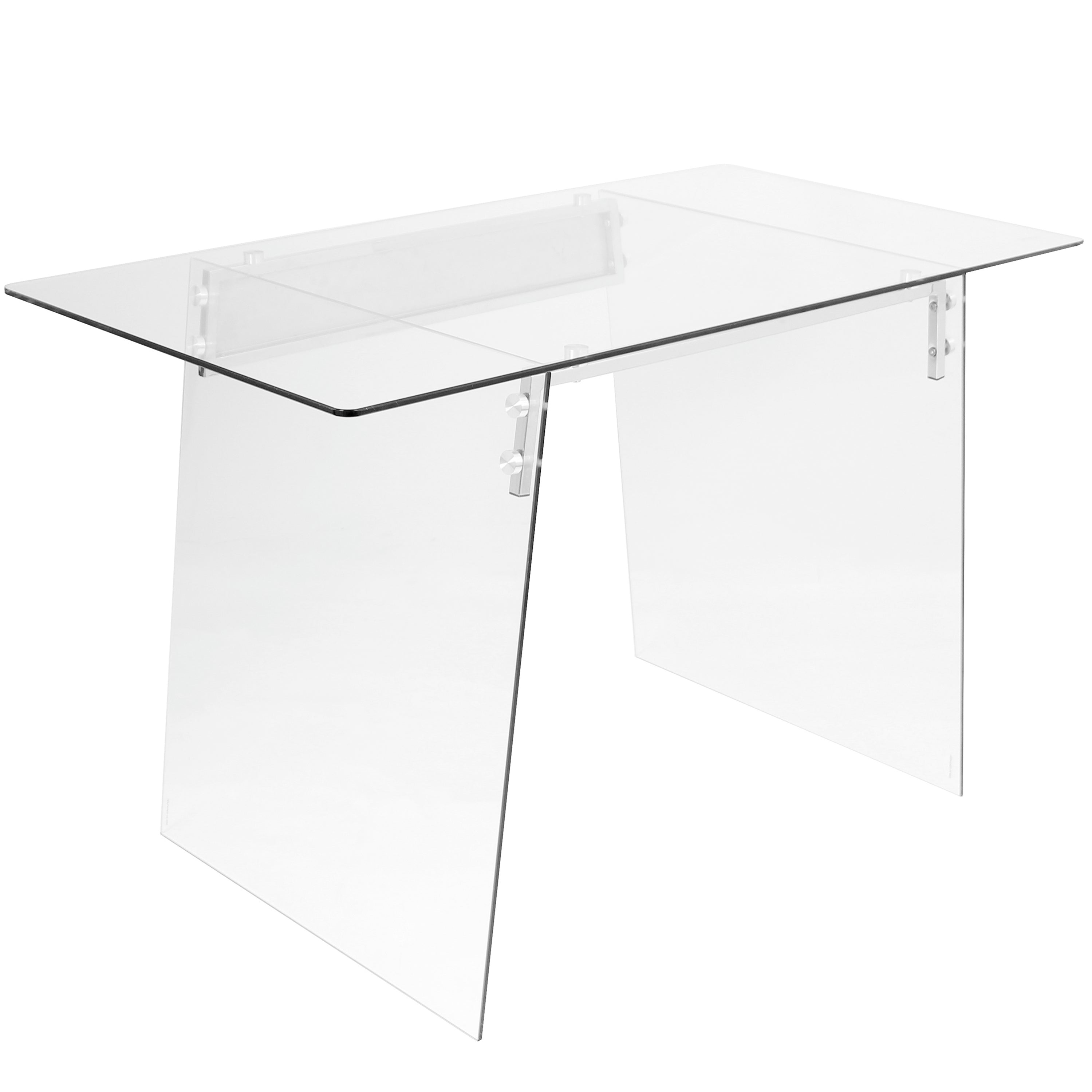 Glacier Contemporary Desk in Clear and Chrome by LumiSource