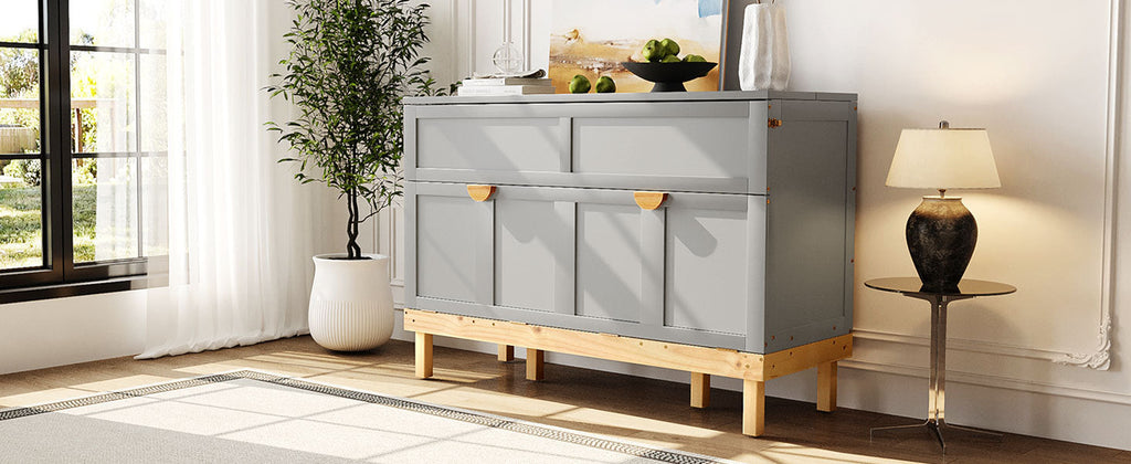 Queen Size Murphy Bed, Gray
