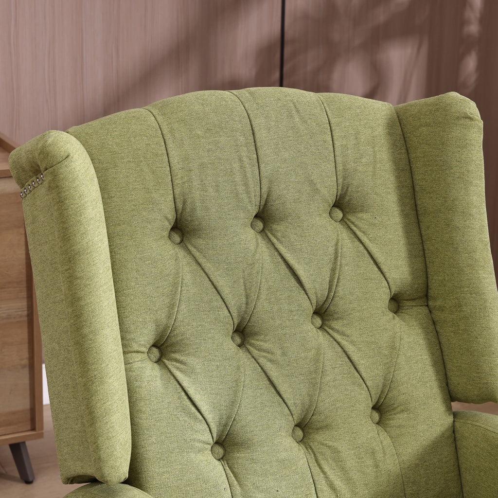 COOLMORE Rocking Recliner Chair,360 Degree Swivel Nursery Rocking Chair,Glider Chair,Modern Small Rocking Swivel Recliner Chair for Bedroom,Living Room Chair Home Theater Seat (Ovive Green)