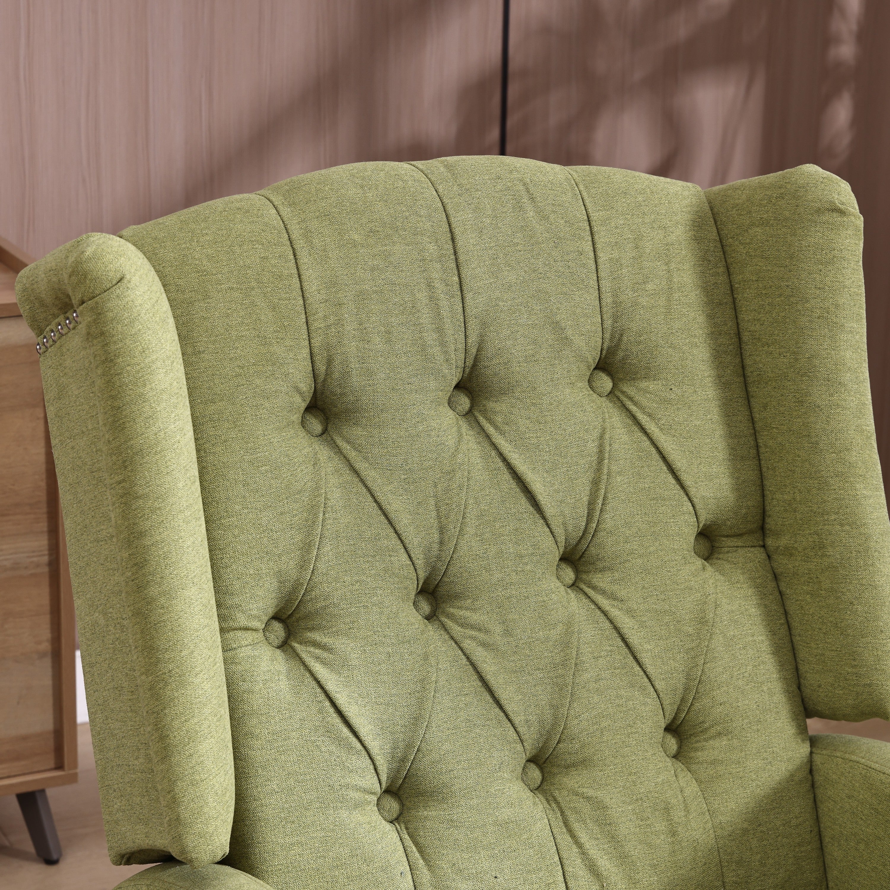 COOLMORE Rocking Recliner Chair,360 Degree Swivel Nursery Rocking Chair,Glider Chair,Modern Small Rocking Swivel Recliner Chair for Bedroom,Living Room Chair Home Theater Seat (Ovive Green)