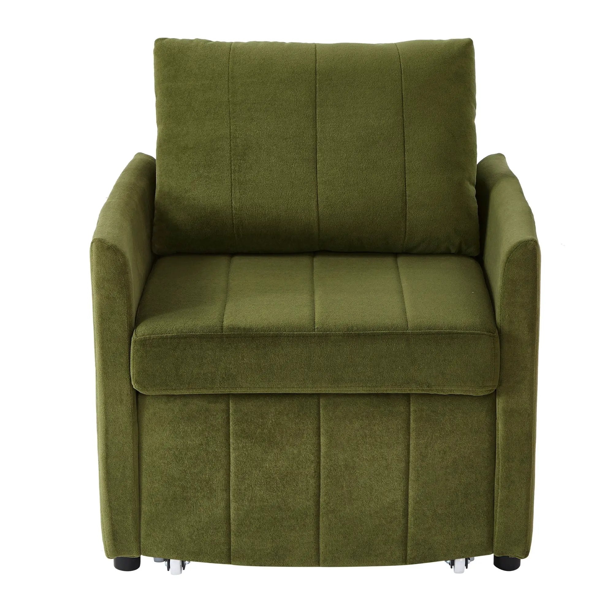 Upholstered Convertible Sleeper Sofa With 5 Position Backrest, Side Pockets, Storage