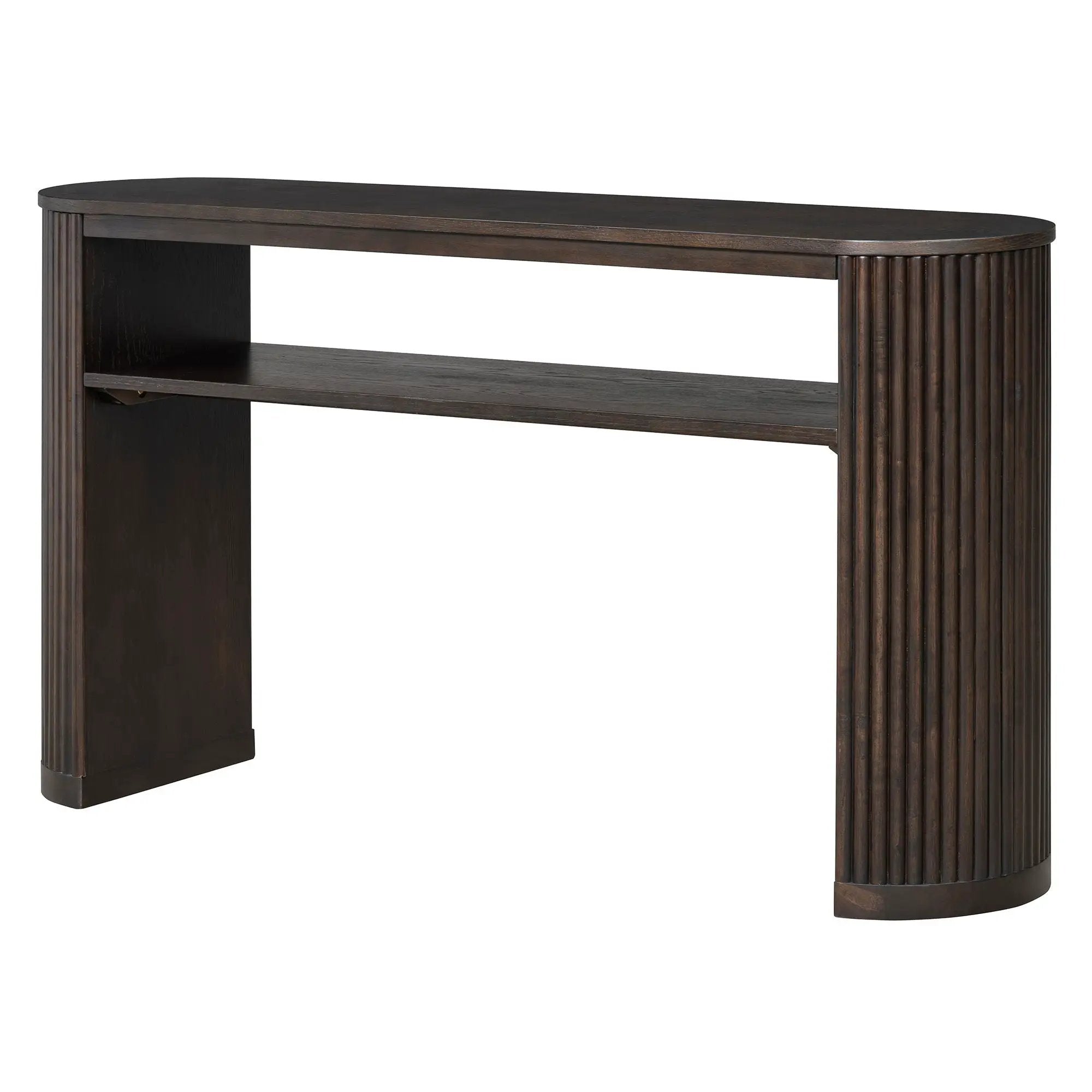 Console Table With Fluted Legs, Open Shelf