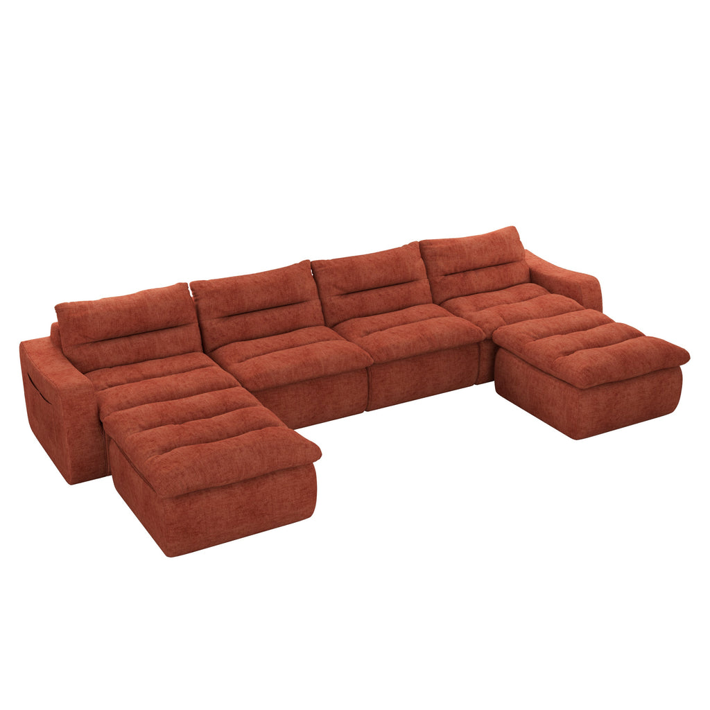 Compression combined sofa, modern lazy style combined sofa, comfortable beanbag sofa, can be combined at will, no need to assemble, suitable for living room-Orange