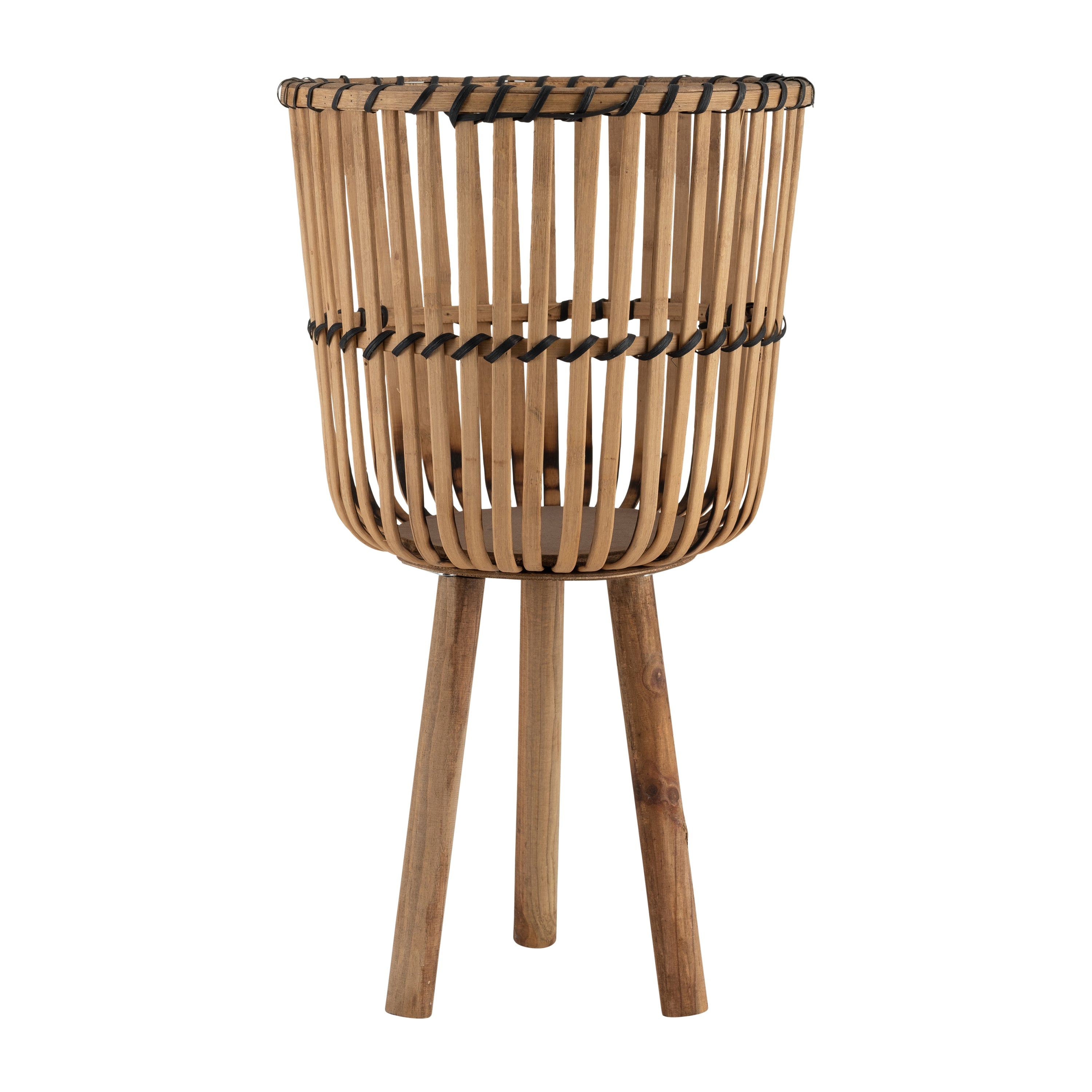S/3 BAMBOO FOOTED PLANTERS 11/13/15', NATURAL