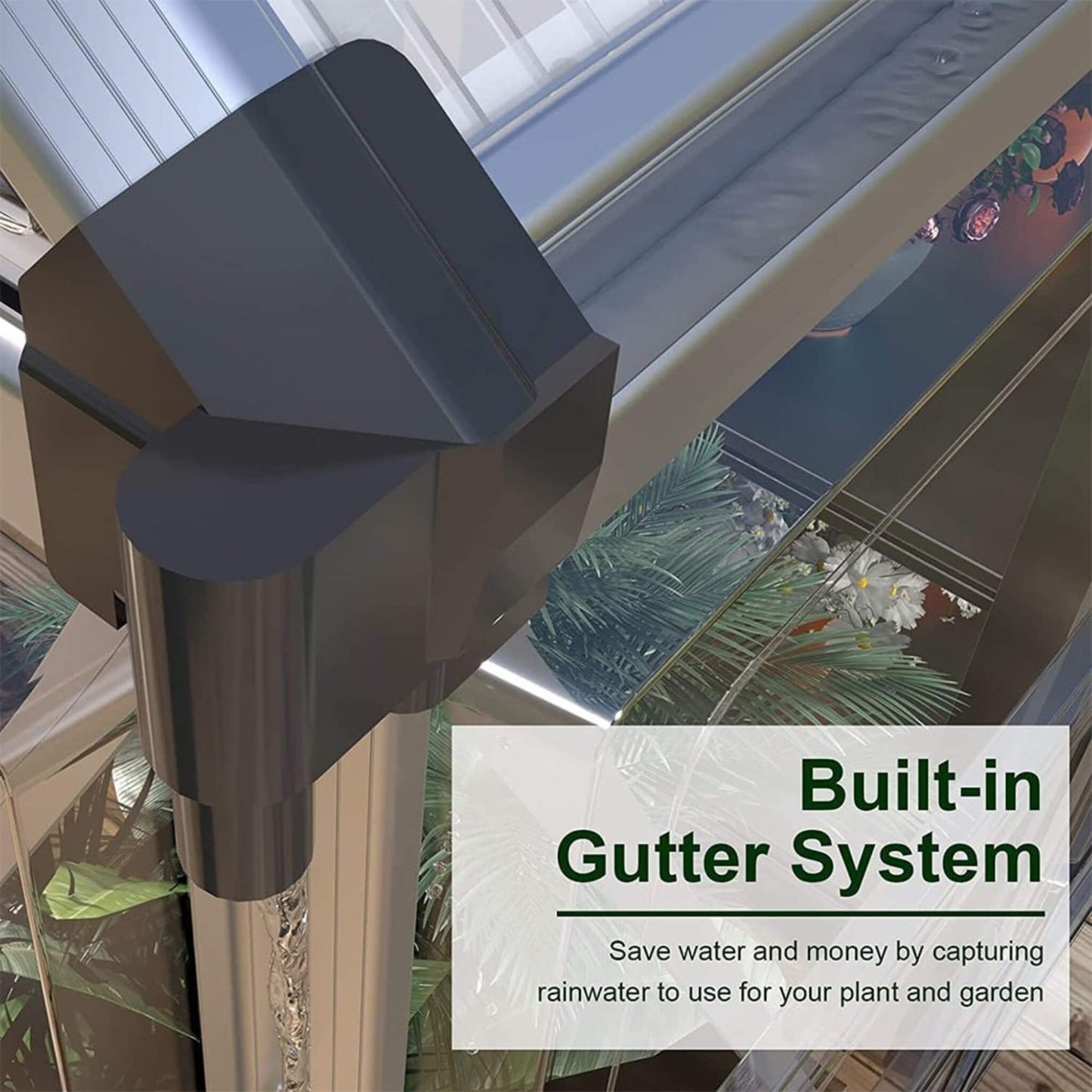 [06x12FT] Heavy Duty Outdoor Aluminum Polycarbonate Walk-In Greenhouse With Lockable Hinged Door (SAK85247)