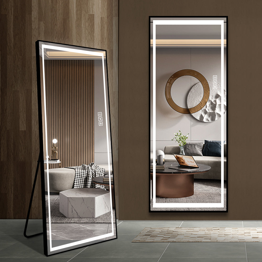 LED Mirror Full Length Mirror with Lights Wide Standing Tall Full Size Mirror for Bedroom Giant Full Body Mirror Large Floor Mirror with Lights Stand Up Dressing Big Lighted Mirror