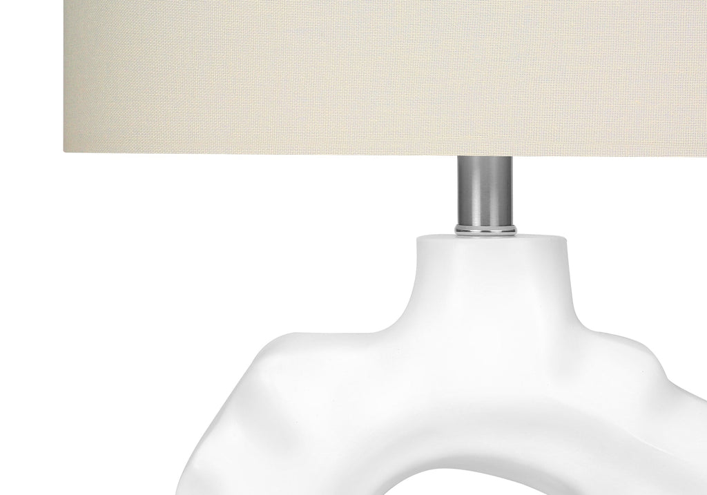 Lighting, 25'h, Table Lamp, Cream Resin, Ivory / Cream Shade, Modern