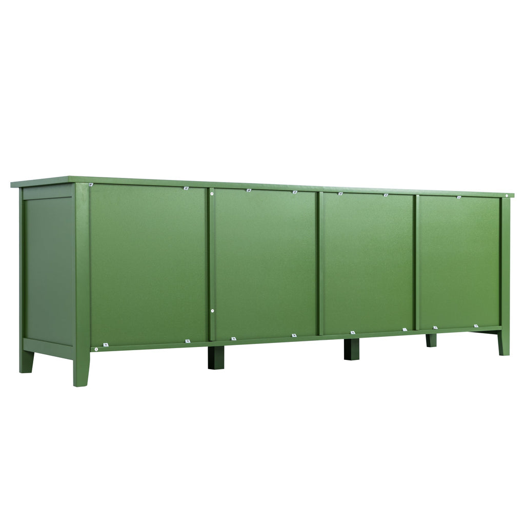 Stylish Antique Green TV Cabinet with Solid Wood Frame and Changhong Glass Door, 71-inch