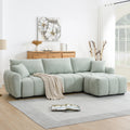 110' Modular Sectional Sofa, L Shape with Extra-large Seat, Pull-line Design, Movable Ottoman, High Density Foam, Free Combination, Sturdy Metal&Wood Frame, Boucle Fabric, 3 Colors