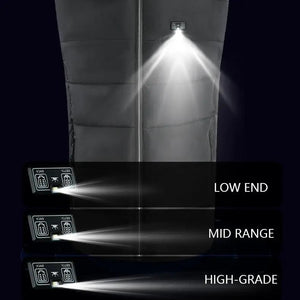 LITEGUEST USB Heated Vest with LED Light, black quilted vest