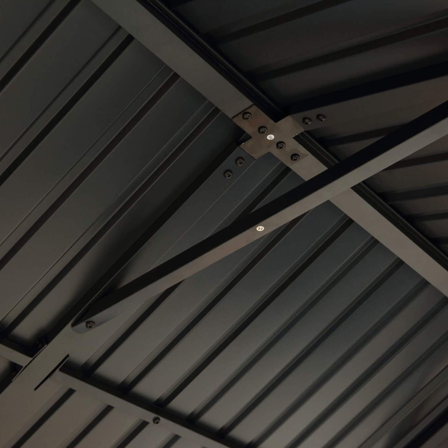 [09X11] Heavy Duty All-Weather Hard Top Wooden Carport Gazebo With Galvanized Steel Roof (SAK39187)