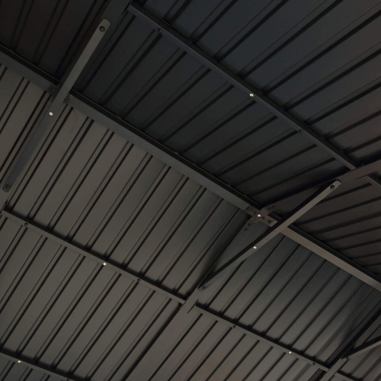 [09X11] Heavy Duty All-Weather Hard Top Wooden Carport Gazebo With Galvanized Steel Roof (SAK39187)