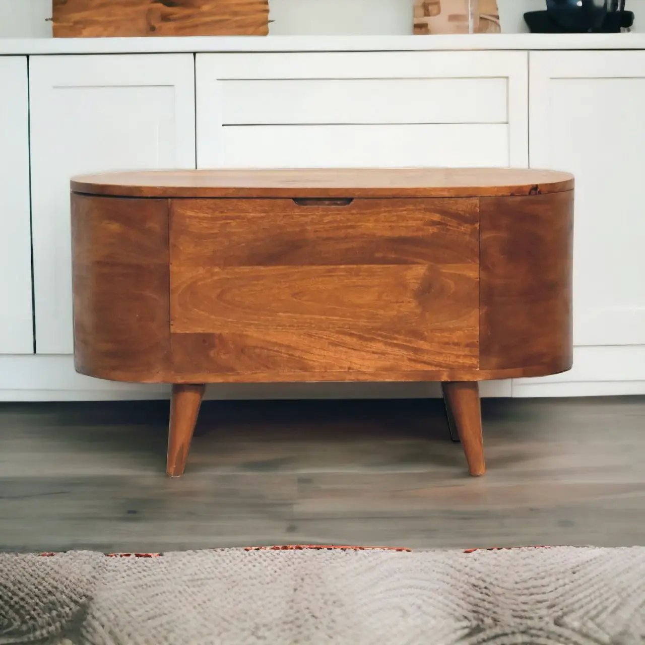 Rounded Lid Up Blanket Box