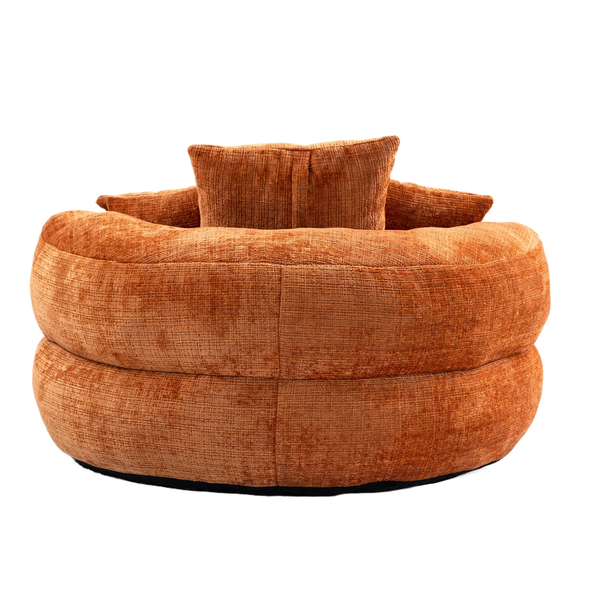Lazy Sofa Durable Comfort Lounger High Back Bean Bag Chair for Adults and Kids, Indoor & Outdoor, Orange Chenille